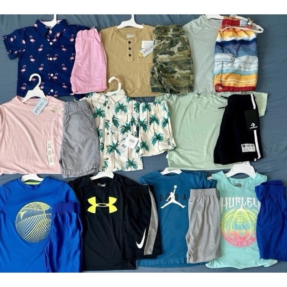 Huge Lot Boys Size 4 5 Clothes NEW &EC 4T 5T Nike Jordan Under Armor Shorts